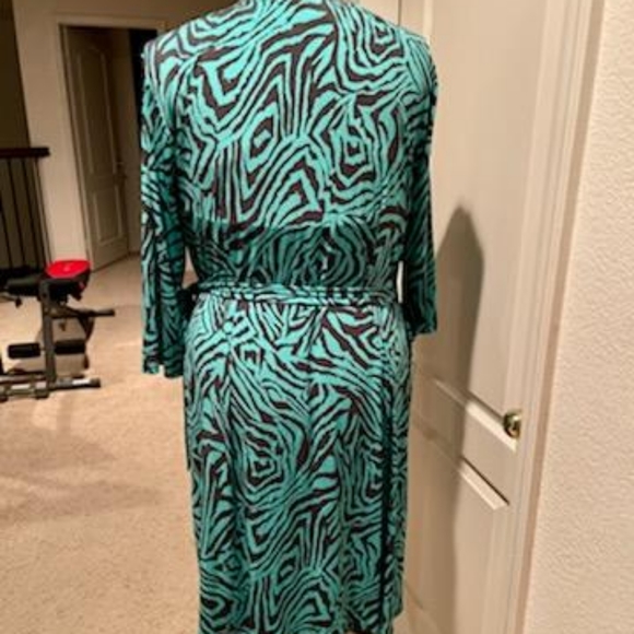 SOHO teal zebra casual dress 2X - Picture 2 of 4